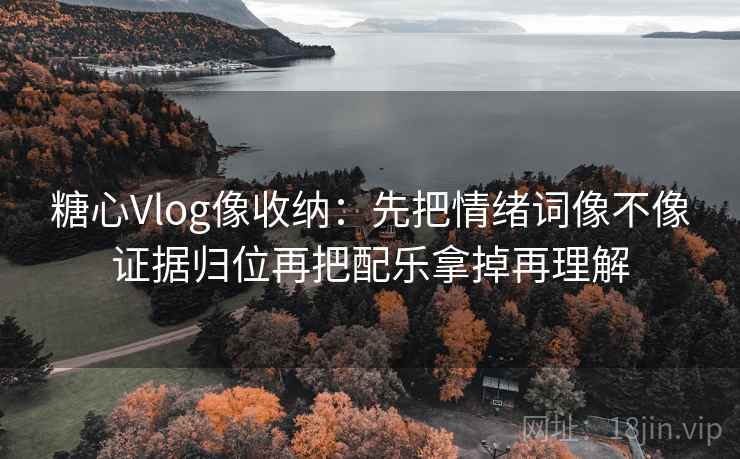 糖心Vlog像收纳：先把情绪词像不像证据归位再把配乐拿掉再理解