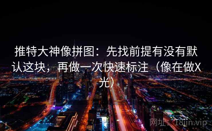推特大神像拼图：先找前提有没有默认这块，再做一次快速标注（像在做X光）